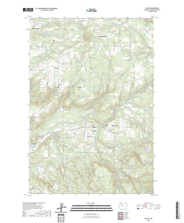 US Topo 7.5-minute map for Colton OR