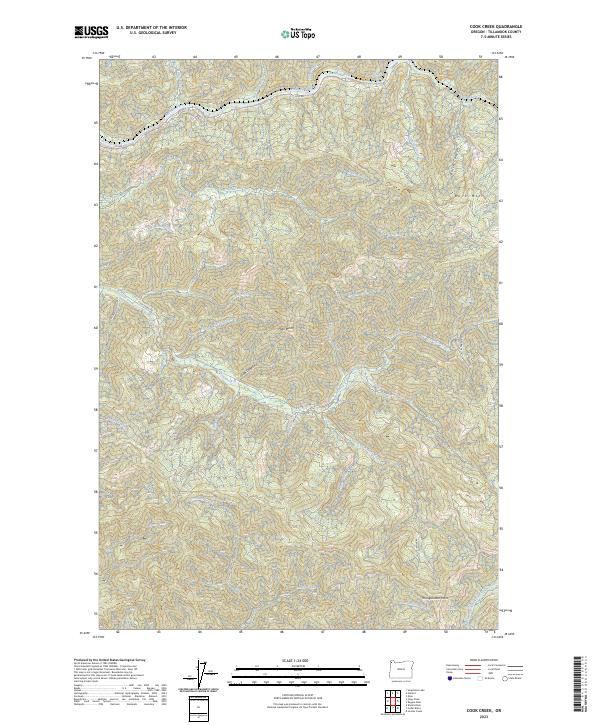 US Topo 7.5-minute map for Cook Creek OR