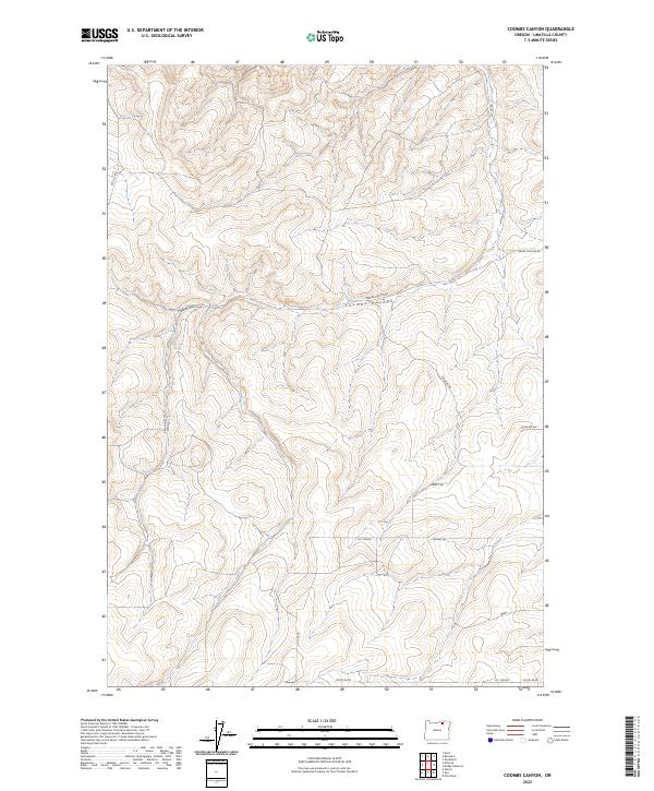 US Topo 7.5-minute map for Coombs Canyon OR