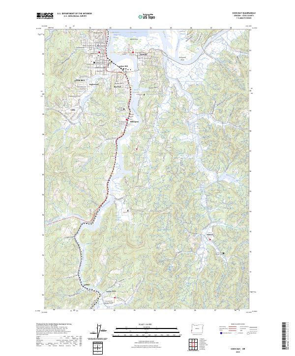 US Topo 7.5-minute map for Coos Bay OR