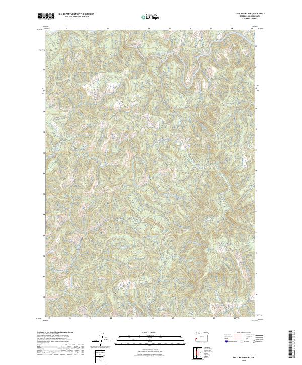 US Topo 7.5-minute map for Coos Mountain OR