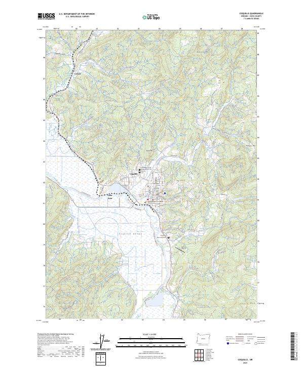 US Topo 7.5-minute map for Coquille OR