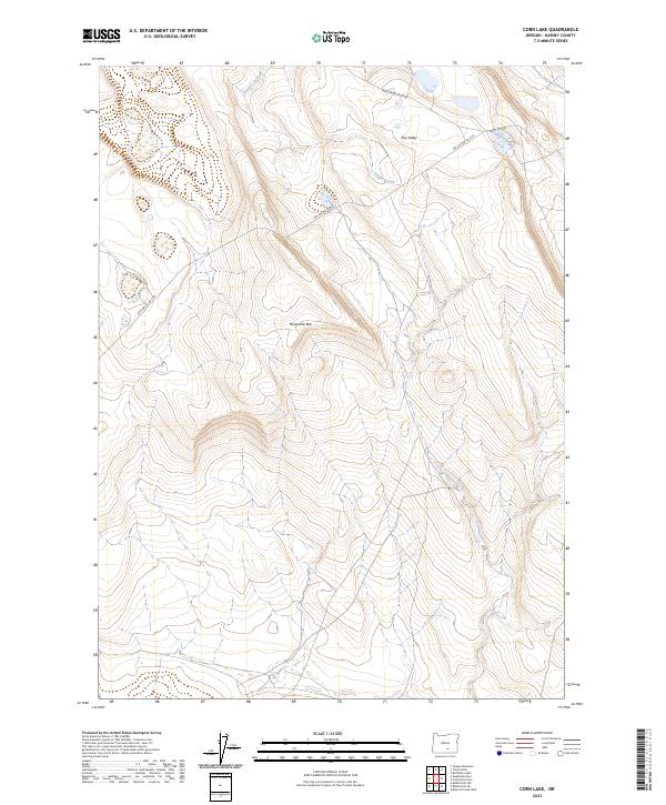 US Topo 7.5-minute map for Corn Lake OR