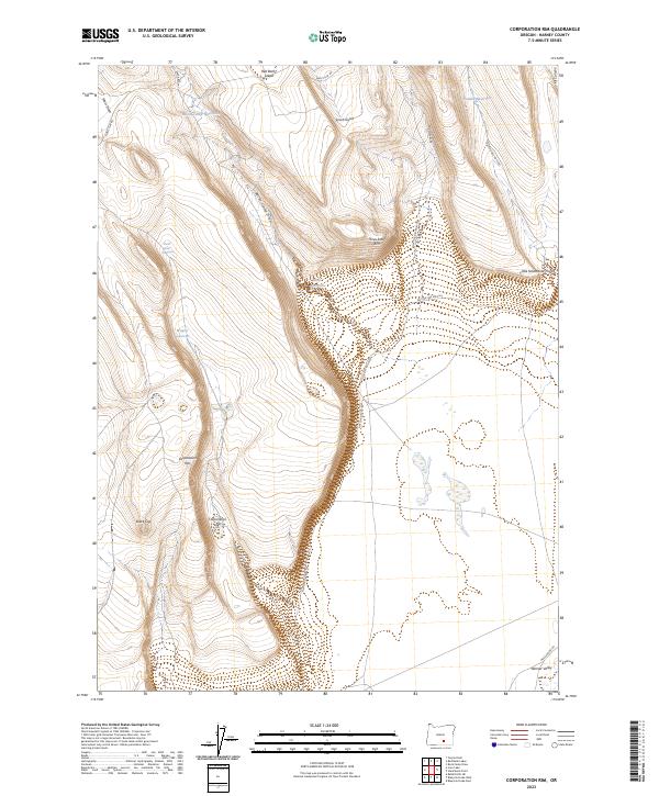 US Topo 7.5-minute map for Corporation Rim OR