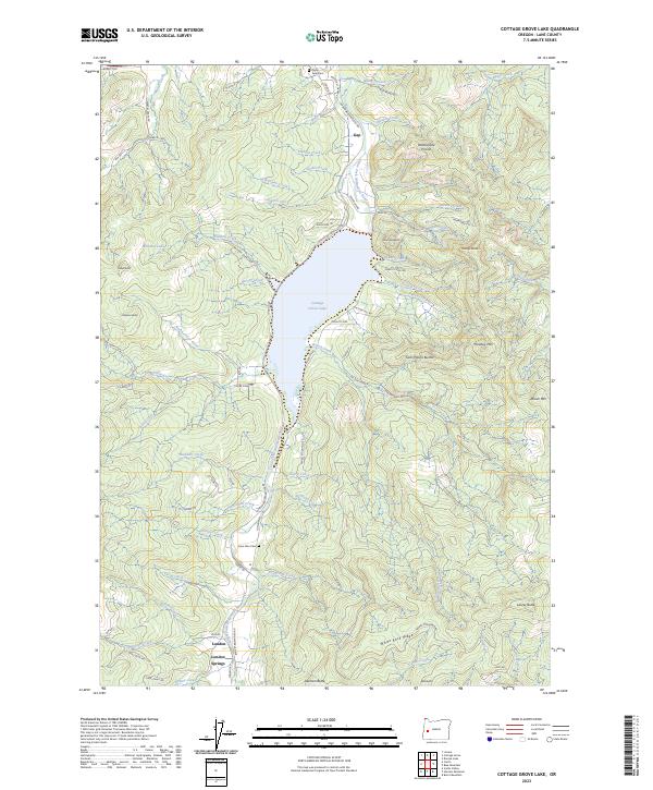 US Topo 7.5-minute map for Cottage Grove Lake OR
