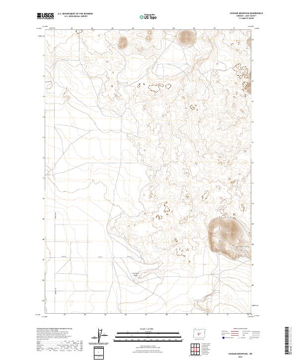 US Topo 7.5-minute map for Cougar Mountain OR