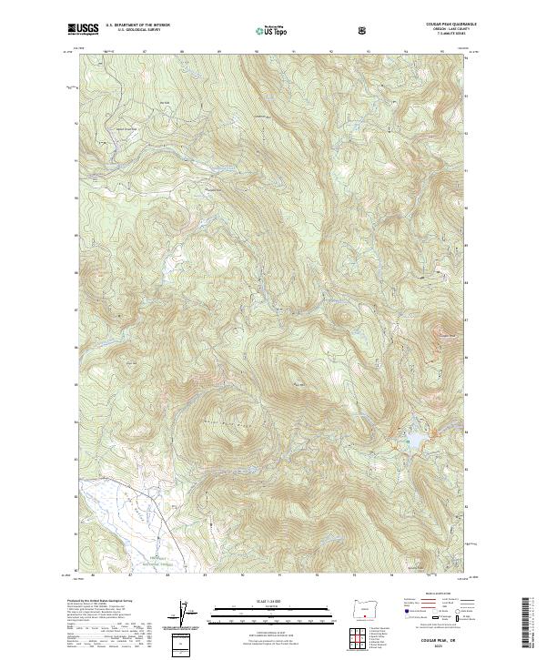 US Topo 7.5-minute map for Cougar Peak OR