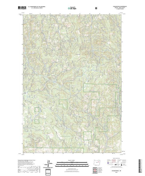 US Topo 7.5-minute map for Cougar Rock OR
