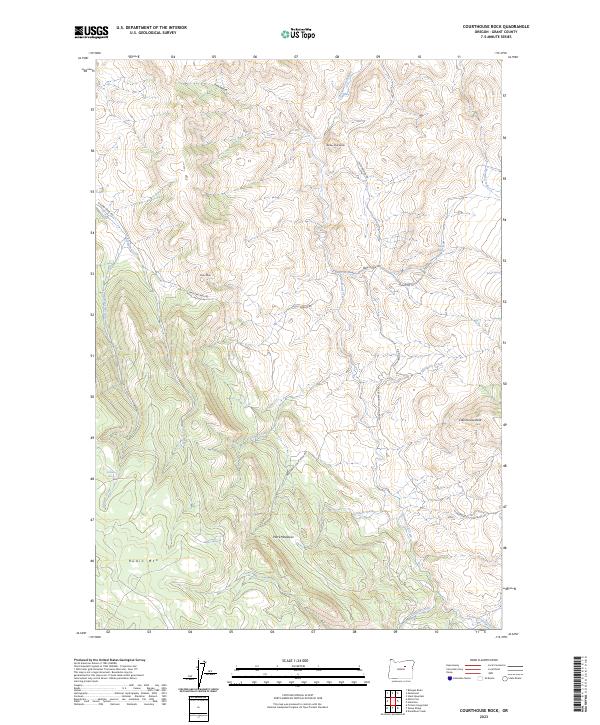 US Topo 7.5-minute map for Courthouse Rock OR