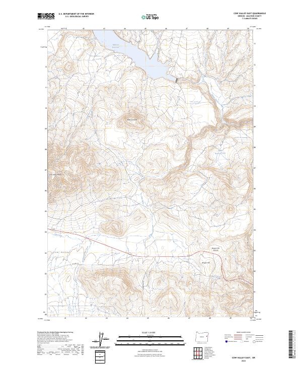 US Topo 7.5-minute map for Cow Valley East OR