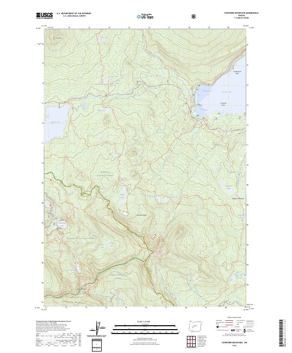 US Topo 7.5-minute map for Cowhorn Mountain OR