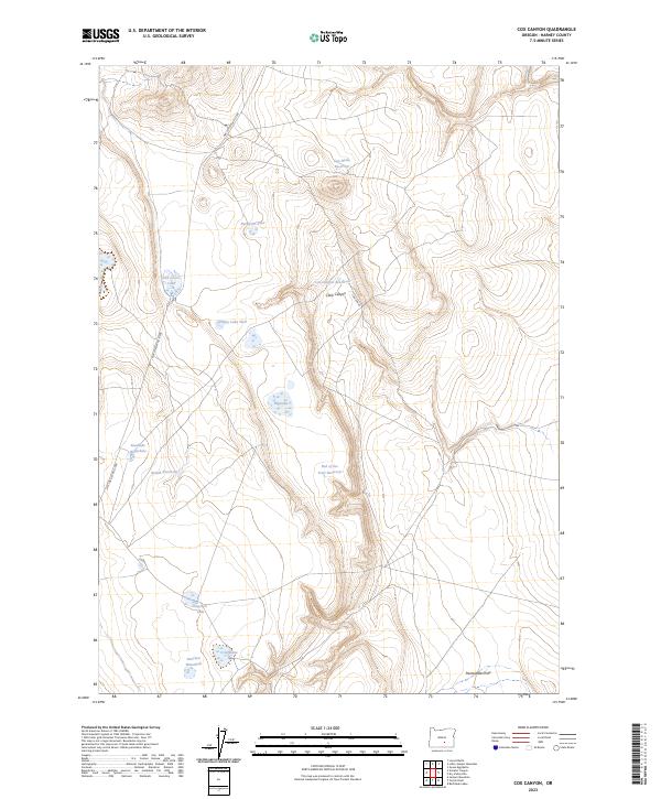 US Topo 7.5-minute map for Cox Canyon OR