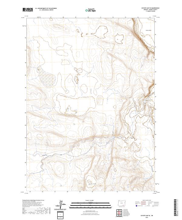 US Topo 7.5-minute map for Coyote Gap SE OR