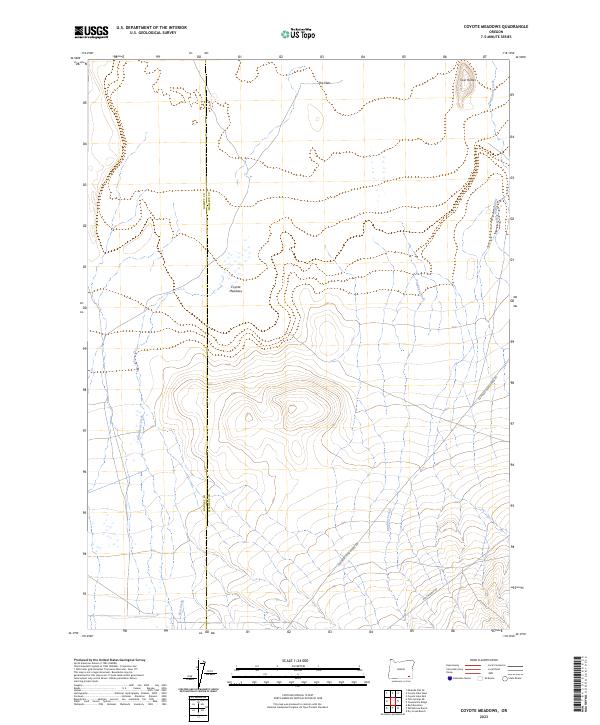 US Topo 7.5-minute map for Coyote Meadows OR