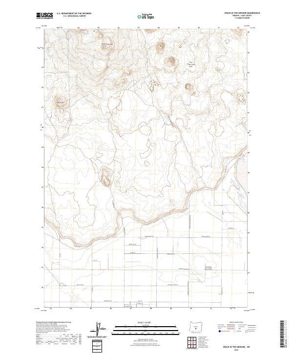 US Topo 7.5-minute map for Crack In The Ground OR