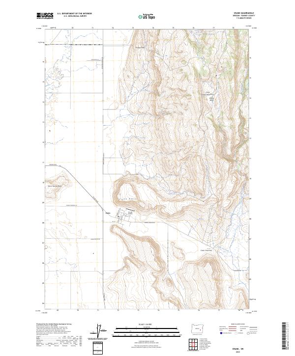 US Topo 7.5-minute map for Crane OR