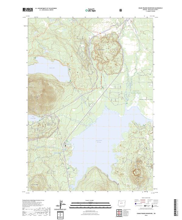 US Topo 7.5-minute map for Crane Prairie Reservoir OR