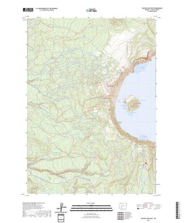 US Topo 7.5-minute map for Crater Lake West OR