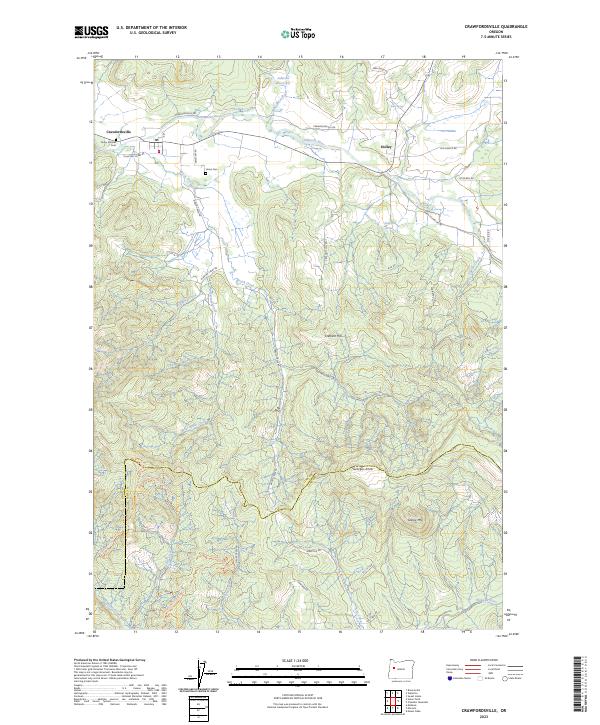US Topo 7.5-minute map for Crawfordsville OR