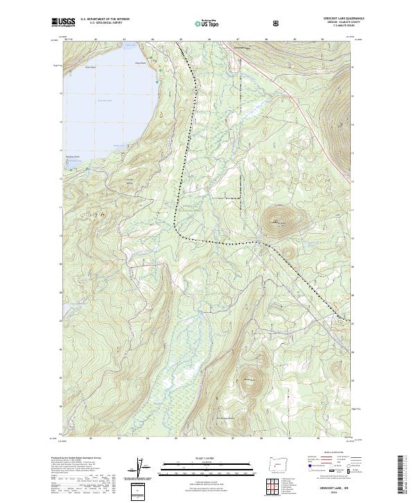 US Topo 7.5-minute map for Crescent Lake OR