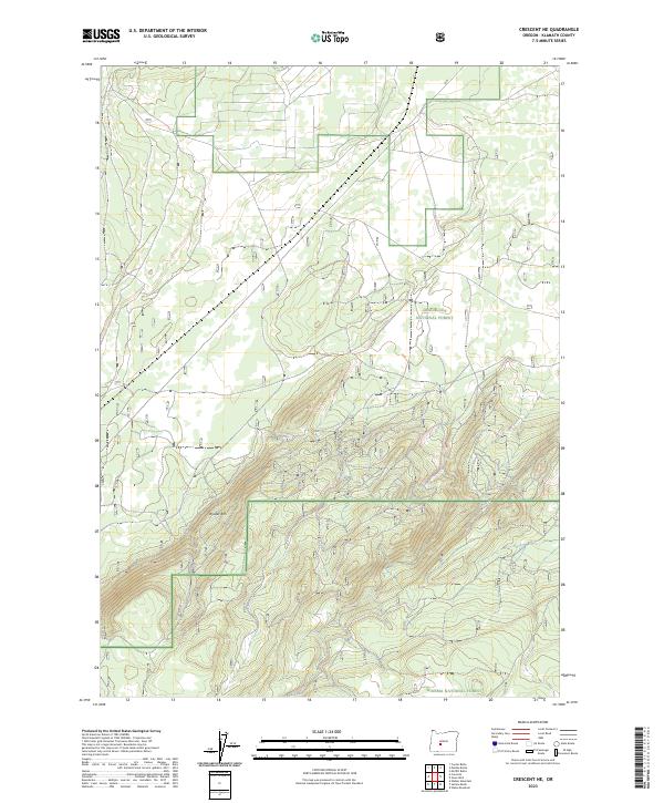 US Topo 7.5-minute map for Crescent NE OR