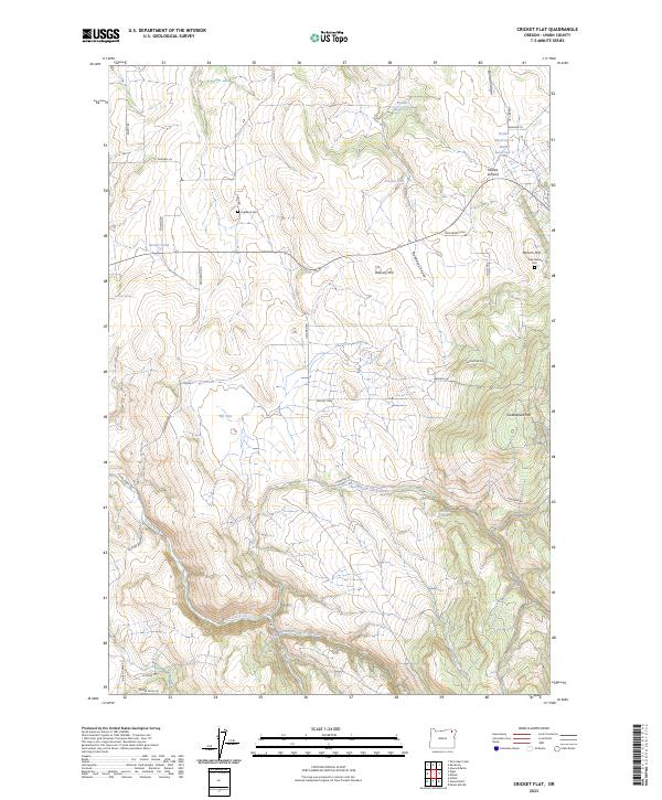 US Topo 7.5-minute map for Cricket Flat OR