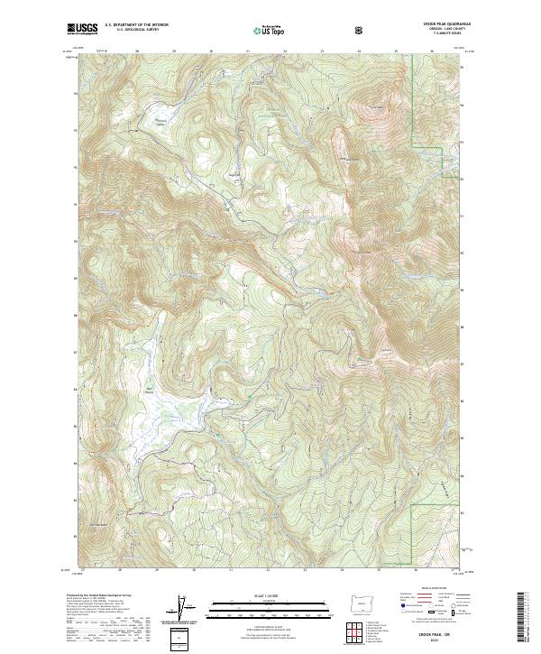 US Topo 7.5-minute map for Crook Peak OR