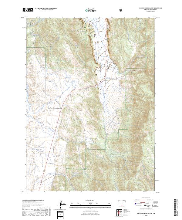 US Topo 7.5-minute map for Crooked Creek Valley OR