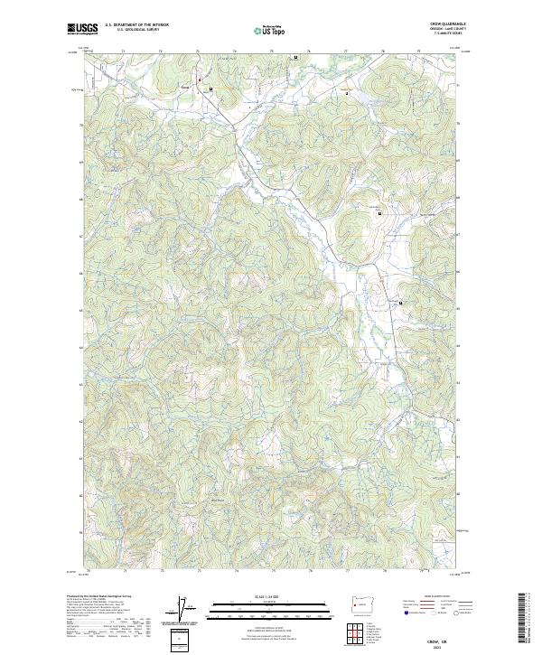 US Topo 7.5-minute map for Crow OR