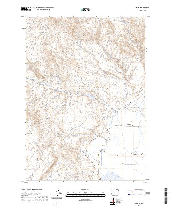 US Topo 7.5-minute map for Crowley OR