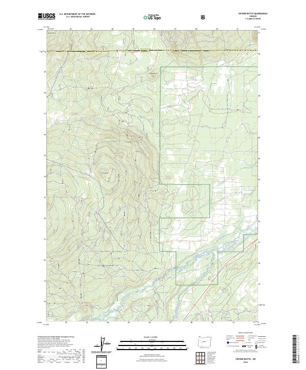 US Topo 7.5-minute map for Cryder Butte OR