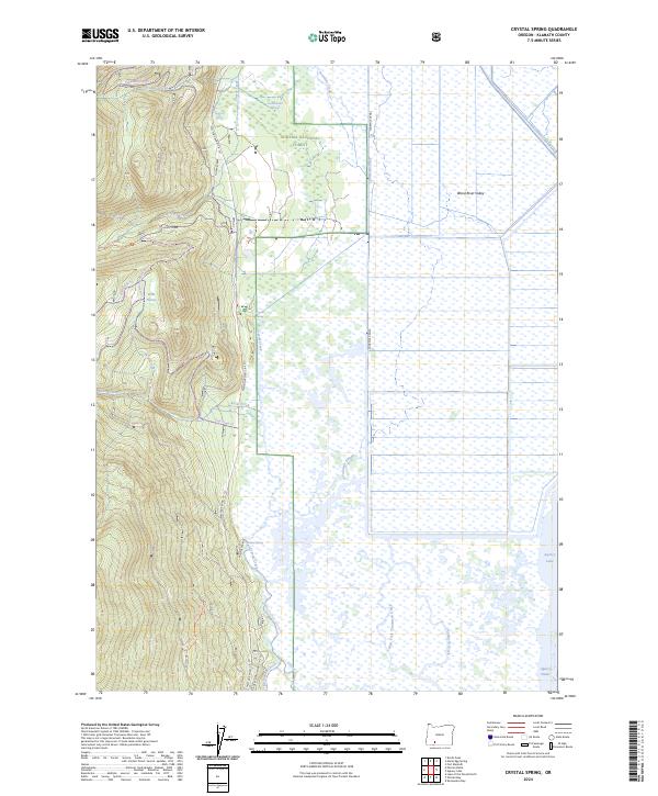US Topo 7.5-minute map for Crystal Spring OR