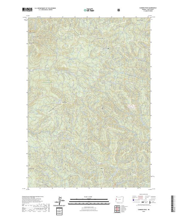 US Topo 7.5-minute map for Cummins Peak OR
