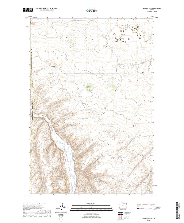 US Topo 7.5-minute map for Dalreed Butte OR