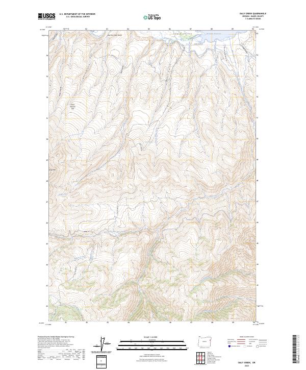 US Topo 7.5-minute map for Daly Creek OR