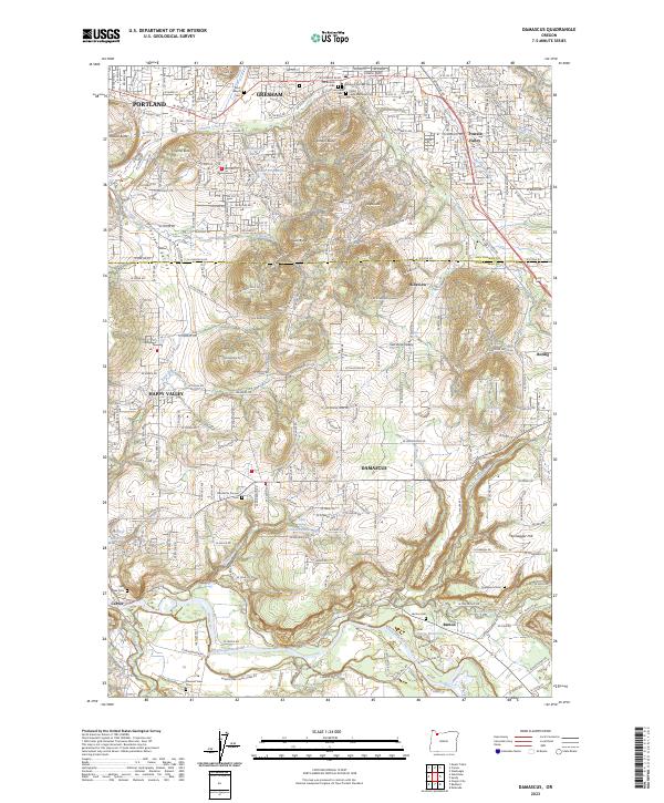 US Topo 7.5-minute map for Damascus OR