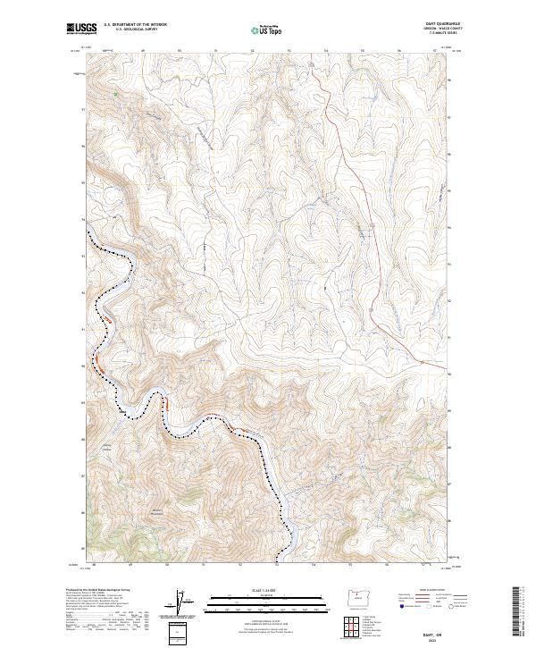 US Topo 7.5-minute map for Dant OR