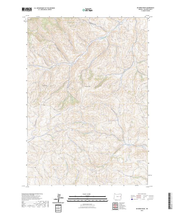 US Topo 7.5-minute map for De Bord Peaks OR