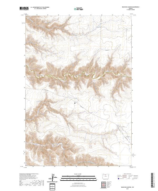 US Topo 7.5-minute map for Dead Dog Canyon OR