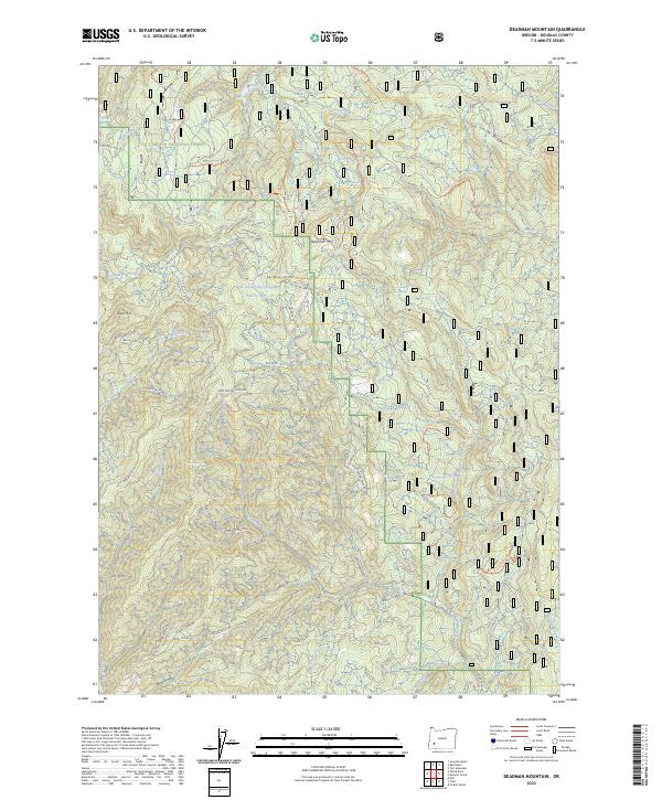 US Topo 7.5-minute map for Deadman Mountain OR