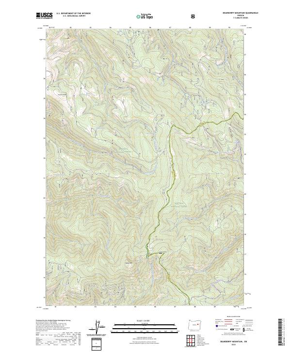 US Topo 7.5-minute map for Deardorff Mountain OR