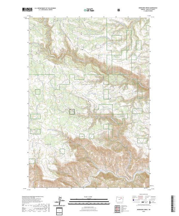US Topo 7.5-minute map for Deerhorn Creek OR