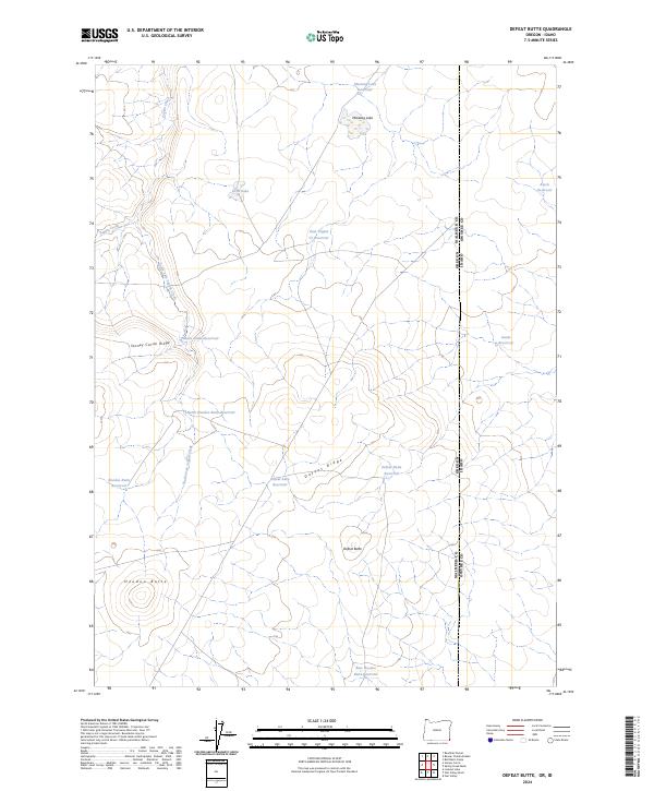 US Topo 7.5-minute map for Defeat Butte ORID