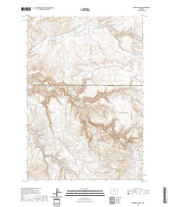 US Topo 7.5-minute map for Degner Canyon OR