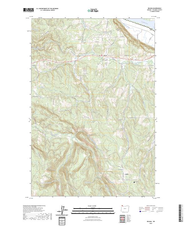 US Topo 7.5-minute map for Delena OR