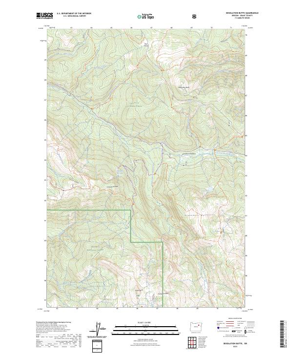 US Topo 7.5-minute map for Desolation Butte OR