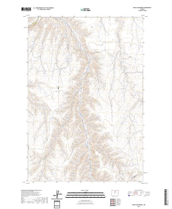 US Topo 7.5-minute map for Devils Backbone OR