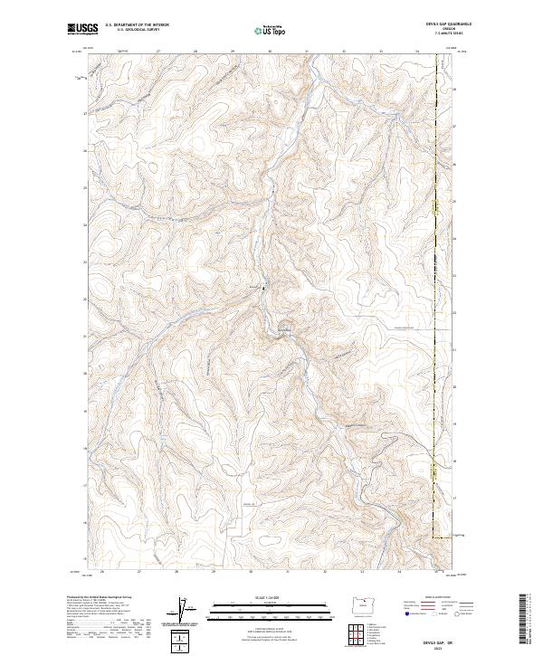 US Topo 7.5-minute map for Devils Gap OR