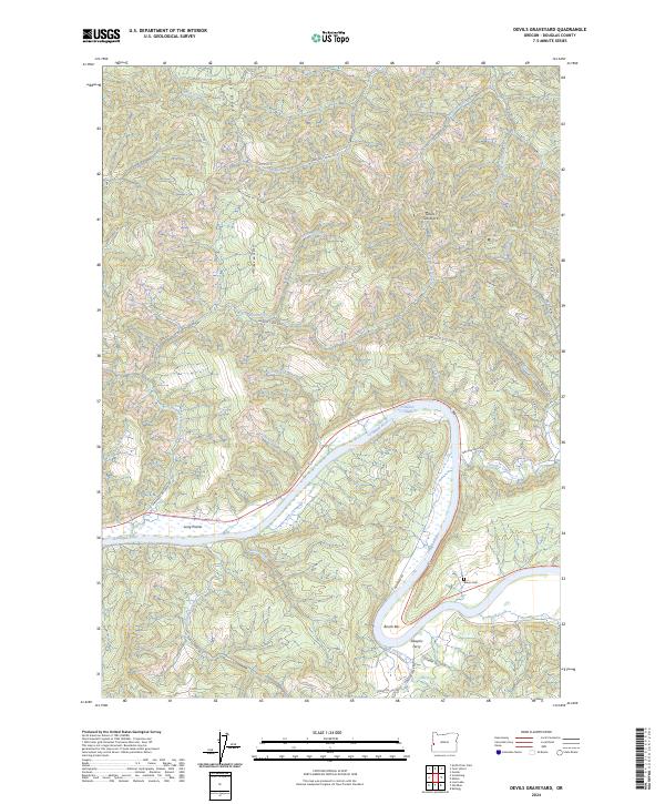 US Topo 7.5-minute map for Devils Graveyard OR