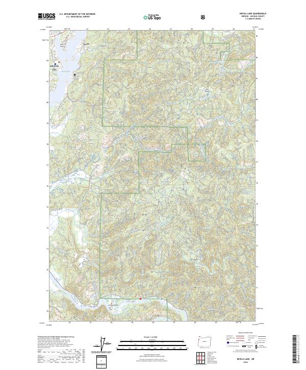 US Topo 7.5-minute map for Devils Lake OR
